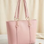 Pink Tote Hand Bag for Women – Large Shoulder Bag | Stylish PU Leather Ladies Tote